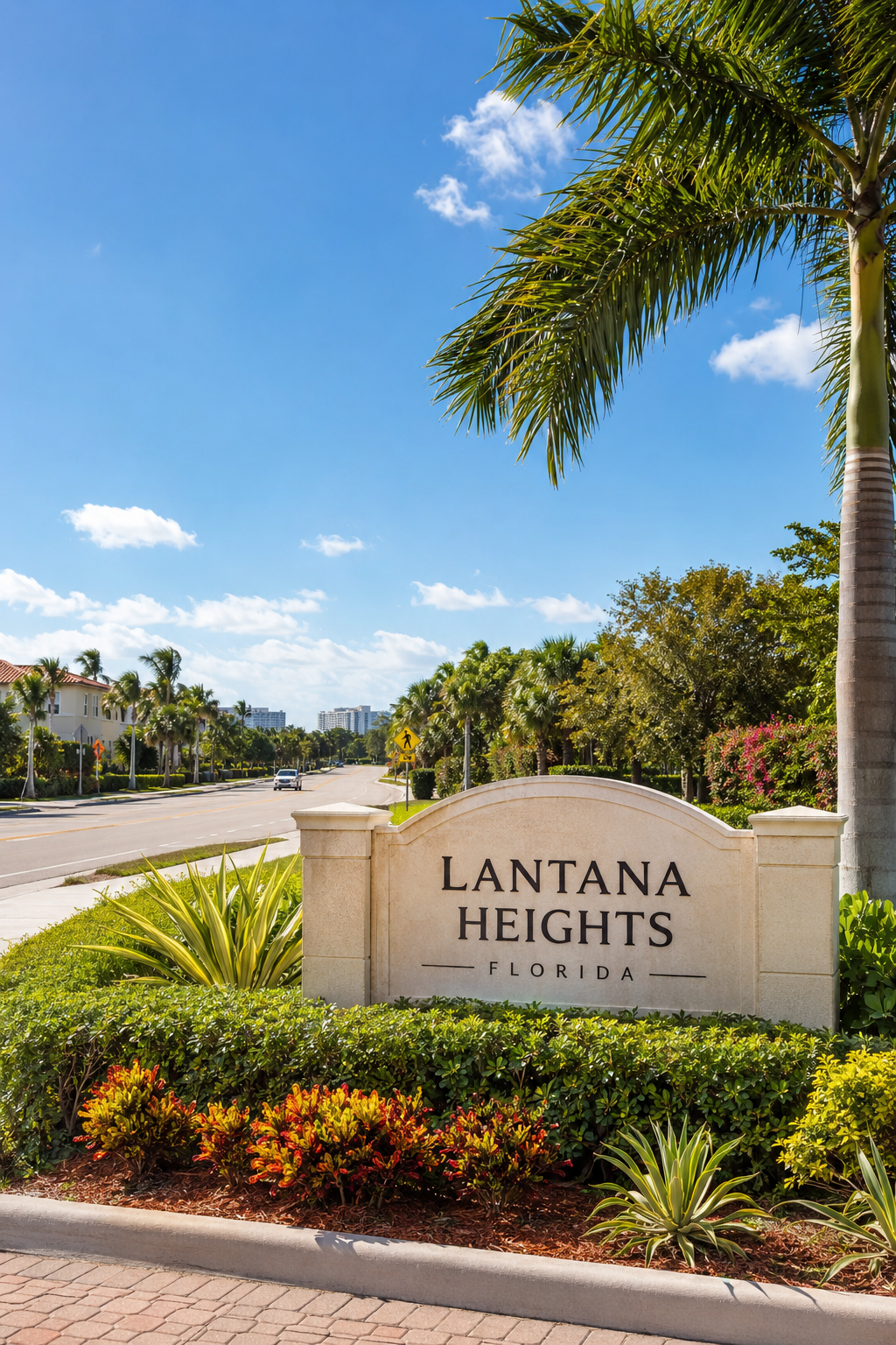 Lantana Heights Florida Welcome Entrance